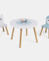 Set masa cu doua scaune, Janod, Animale polare, din lemn - Elcokids