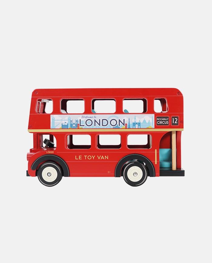 Autobuz londonez, Le Toy Van, rosu, din lemn, 3 ani+ - Elcokids