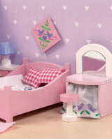 Mobilier pentru casuta, Le Toy Van, dormitor Sugar Plum, roz din lemn - Elcokids