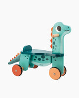 Bicicleta cu 4 roti, Janod, Dinozaur, din lemn, 1 an+ - Elcokids