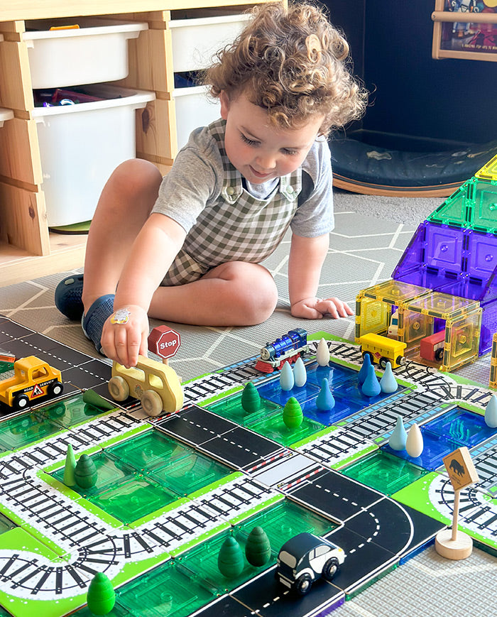 Set magnetic, Learn & Grow, Toppers Train Track Pack, 36 piese, 3 ani+