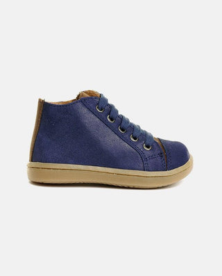 Pantofi din piele, PJ Shoes, Rocky, cu fermoar, blu - Elcokids