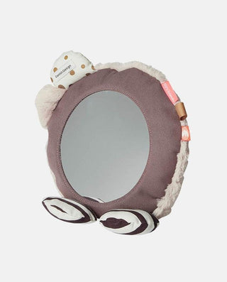 Jucarie cu oglinda pentru bebelusi, Done By Deer, din bumbac, roz - Elcokids
