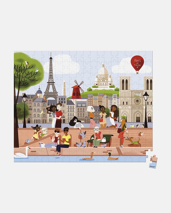 Puzzle Paris, Janod, cutie tip gentuta, 200 piese - Elcokids