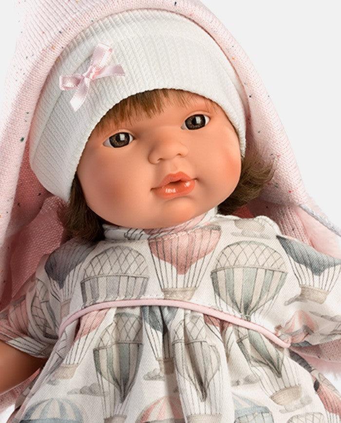 Papusa Llorens, Lola, rochita si pulovar, cu sunete, 38 cm - Elcokids