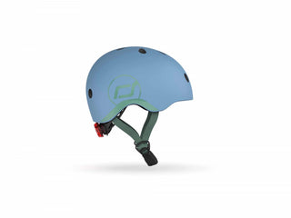 Casca de protectie pentru copii, sistem de reglare magnetic cu led, XXS-S, 45-51 cm, 1 an+, Steel, Scoot Ride - Elcokids