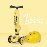 Casca de protectie pentru copii, sistem de reglare magnetic cu led, S-M, 51-55 cm, 3 ani+, Lemon, Scoot Ride - Elcokids