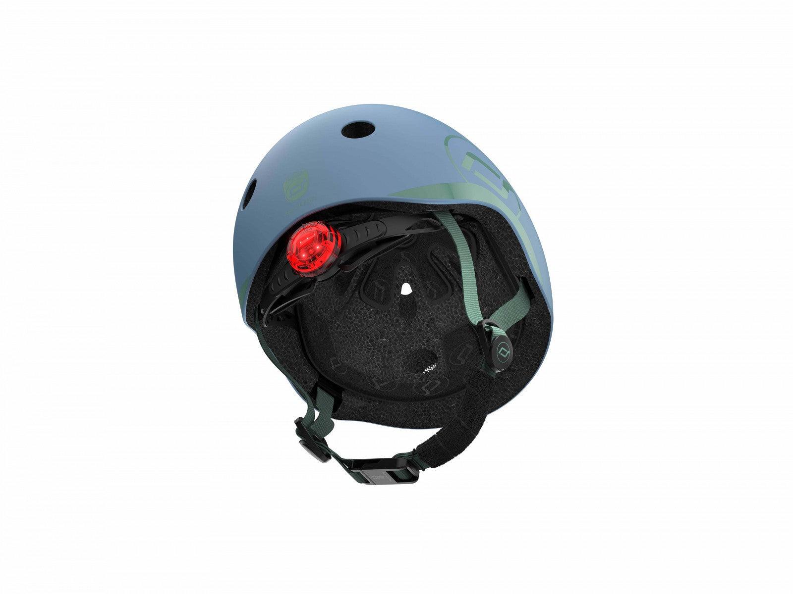 Casca de protectie pentru copii, sistem de reglare magnetic cu led, XXS-S, 45-51 cm, 1 an+, Steel, Scoot Ride - Elcokids