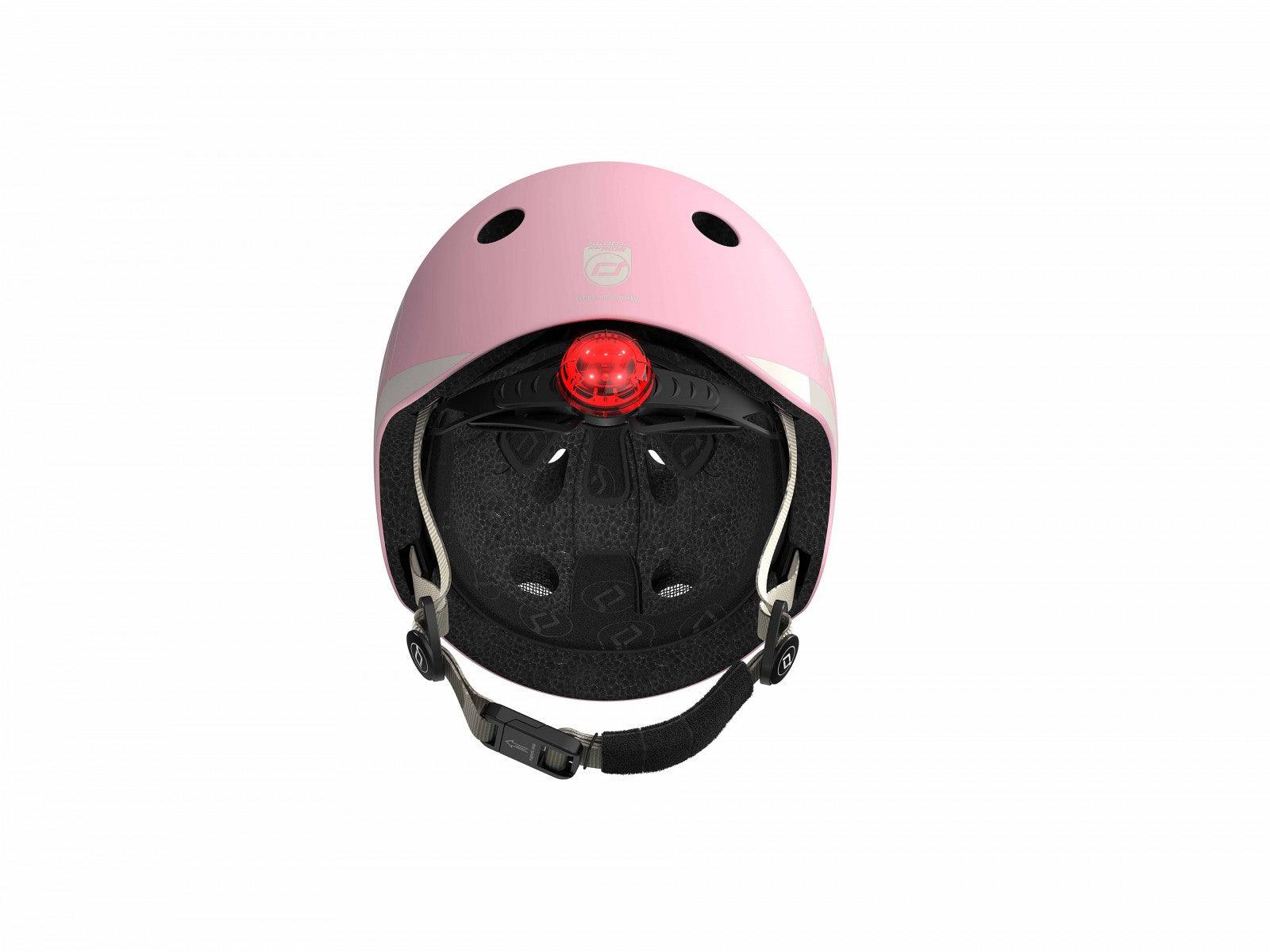 Casca de protectie pentru copii, sistem de reglare magnetic cu led, XXS-S, 45-51 cm, 1 an+, Rose, Scoot Ride - Elcokids