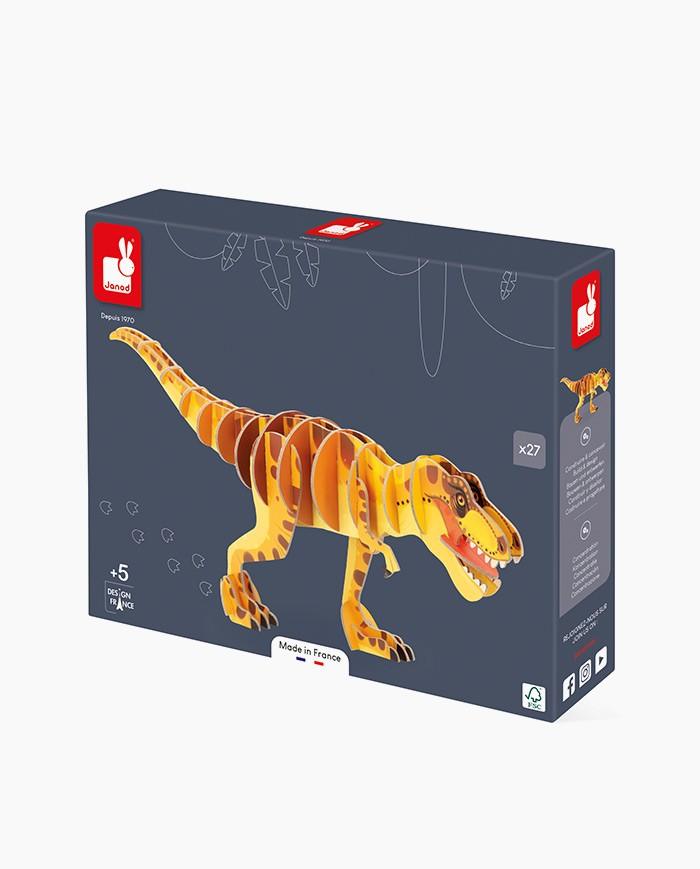 Puzzle 3D T-Rex, Janod, 27 piese, 5 ani+ - Elcokids