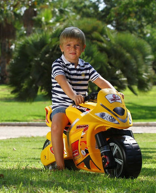 Motocicleta copii, Injusa, Moto Winner, galbena, 3 ani+ - Elcokids