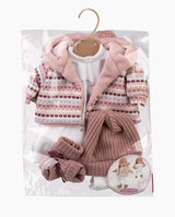 Imbracaminte Llorens, Papusi 42 cm, cu jacheta roz cu medel, 5 piese - Elcokids