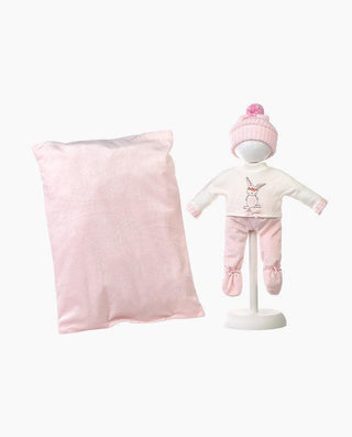 Imbracaminte Llorens, Bebelusi 35 cm, cu pernita roz, 4 piese - Elcokids