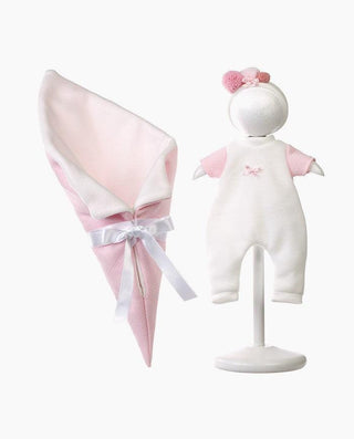 Imbracaminte Llorens, Bebelusi 35 cm, cu paturica roz, 3 piese - Elcokids