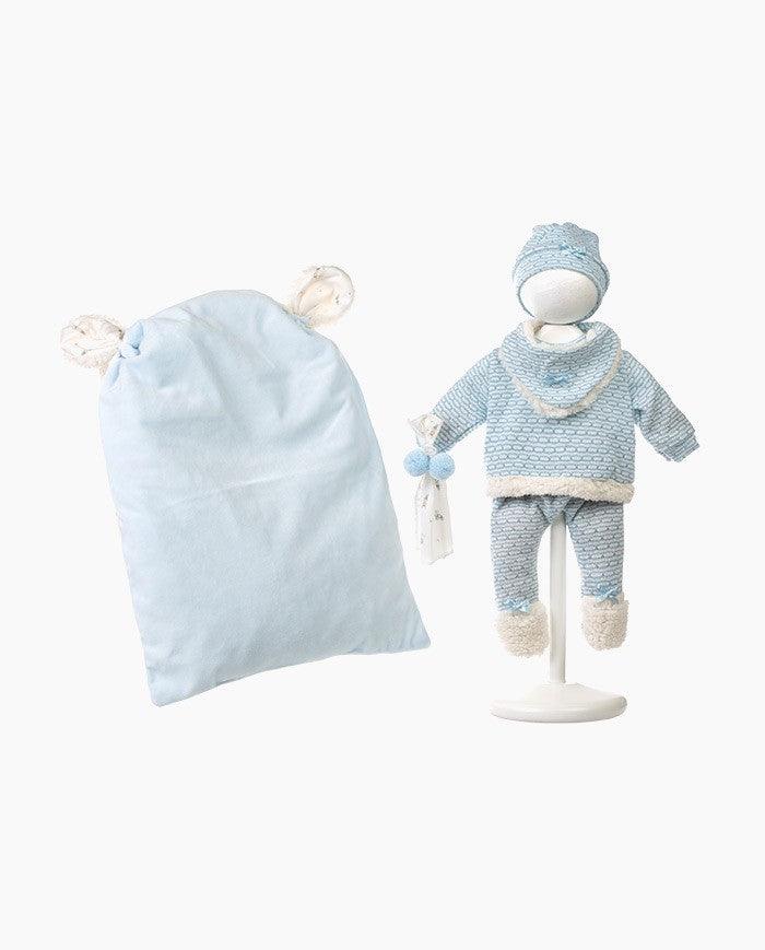 Imbracaminte Llorens, Bebelusi 40 cm, cu pernita albastra, 6 piese - Elcokids