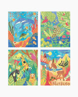 Set de pictura, Janod, Animale, cu acuarela, 4 imagini, 6 ani+ - Elcokids