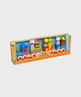Puzzle tip tren, Orange Tree Toys, cu animale, din lemn, 12 luni+ - Elcokids