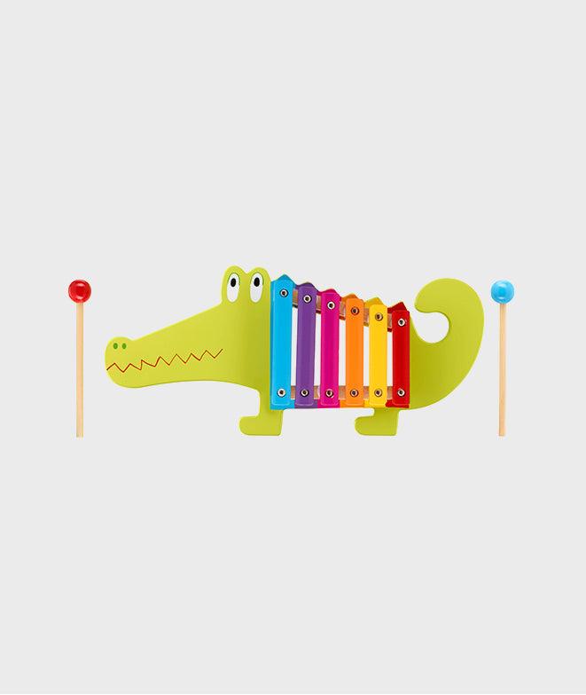 Xilofon din lemn, Orange Tree Toys, crocodil, verde - Elcokids