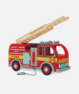 Masina de pompieri, Le Toy Van, rosie, din lemn, 3 ani+ - Elcokids