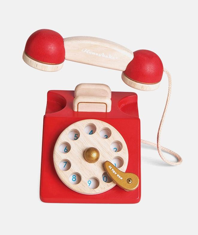 Telefon din lemn, Le Toy Van, rosu - Elcokids