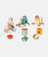 Puzzle tip tren, Janod, din lemn, multicolor, 12 luni+ - Elcokids
