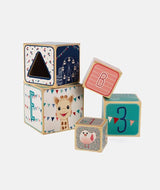 Cuburi de stivuit, Janod, Sophie La Girafe, cu forme - Elcokids