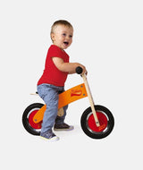 Bicicleta fara pedale, Janod, din lemn, rosu-portocaliu, 2-4 ani - Elcokids
