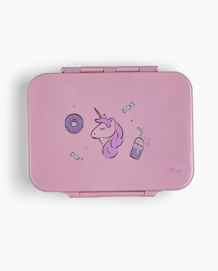 Caserola pentru pranz din tritan, Citron, Stormy Unicorn, 4 compartimente