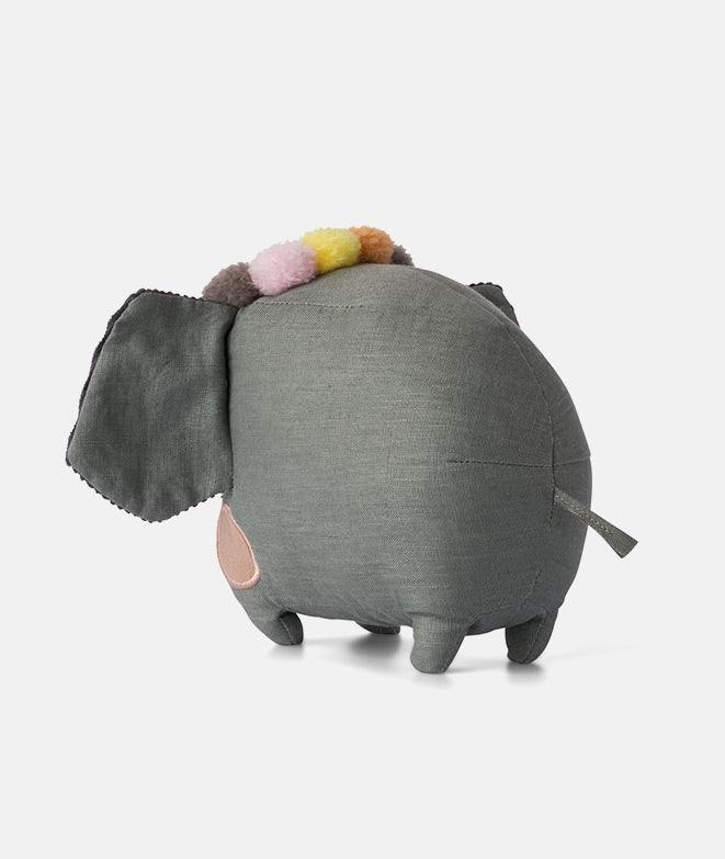 Elefant cu ghirlanda colorata, Picca Loulou, din bumbac, 18 cm - Elcokids