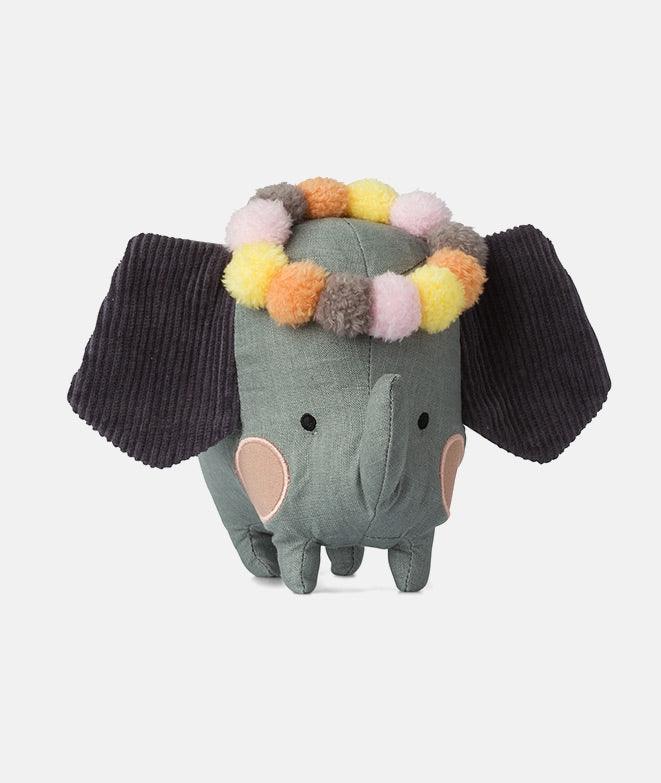 Elefant cu ghirlanda colorata, Picca Loulou, din bumbac, 18 cm - Elcokids