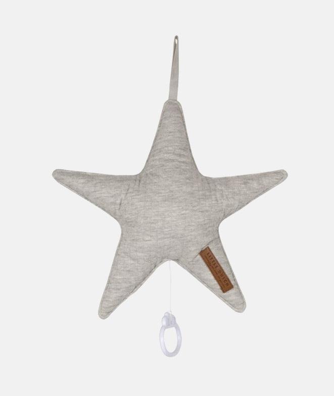 Jucarie muzicala, Little Dutch, Pure Grey, stea, 27 x 27 cm - Elcokids