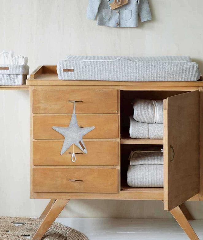 Jucarie muzicala, Little Dutch, Pure Grey, stea, 27 x 27 cm - Elcokids