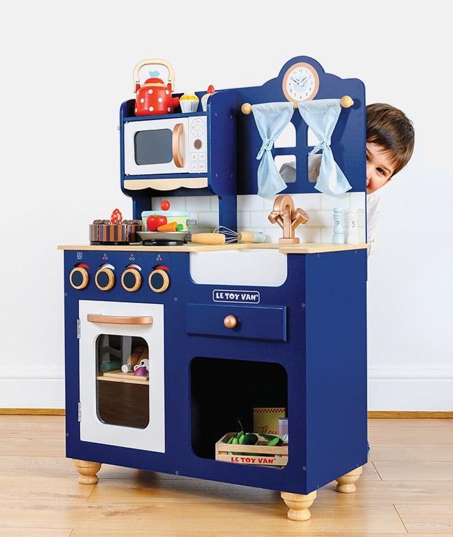 Bucatarie din lemn, Le Toy Van, Oxford, albastra, 3 ani+ - Elcokids