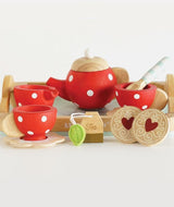 Set de ceai cu tavita, Le Toy Van, 12 piese, din lemn, 3 ani+ - Elcokids