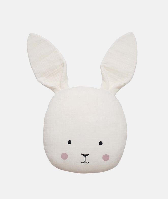 Perna forma iepuras, JaBaDaBaDo, din bumbac, alba, 25 x 45 cm - Elcokids