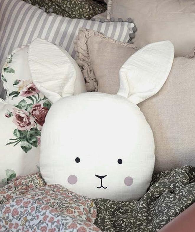 Perna forma iepuras, JaBaDaBaDo, din bumbac, alba, 25 x 45 cm - Elcokids