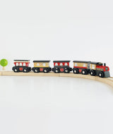Trenulet de pasageri, Le Toy Van, Royal Express, din lemn, rosu - Elcokids