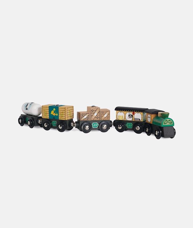 Trenulet de marfa, Le Toy Van, din lemn, verde - Elcokids