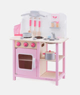 Bucatarie din lemn, New Classic Toys, Bon Appetit, roz - Elcokids
