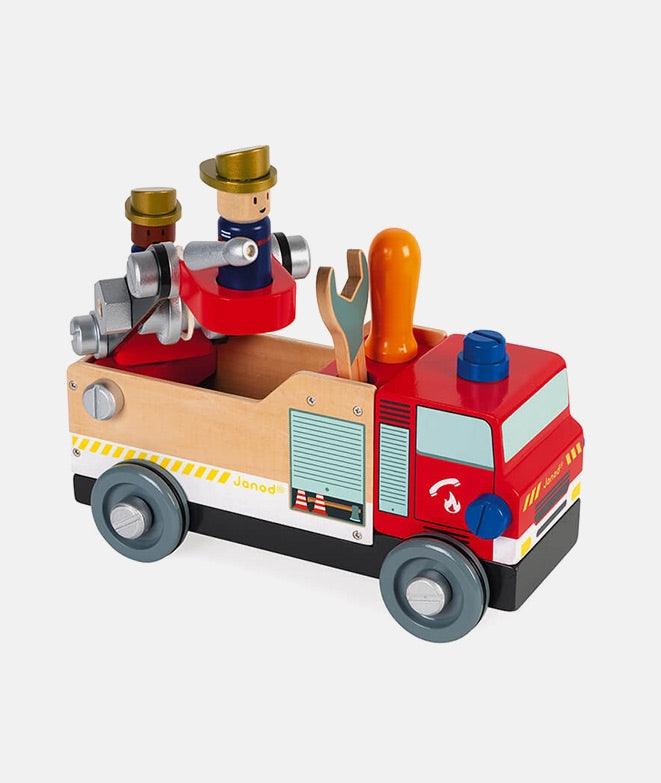 Masina de pompieri, Janod, Brico'Kids, de construit - Elcokids