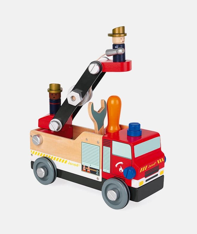 Masina de pompieri, Janod, Brico'Kids, de construit - Elcokids