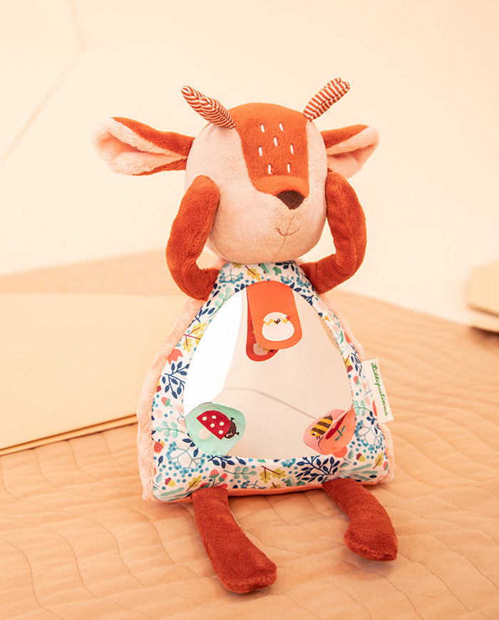 Jucarie cu activitati, Lilliputiens, Caprioara Stella cu oglinda, 3 luni+