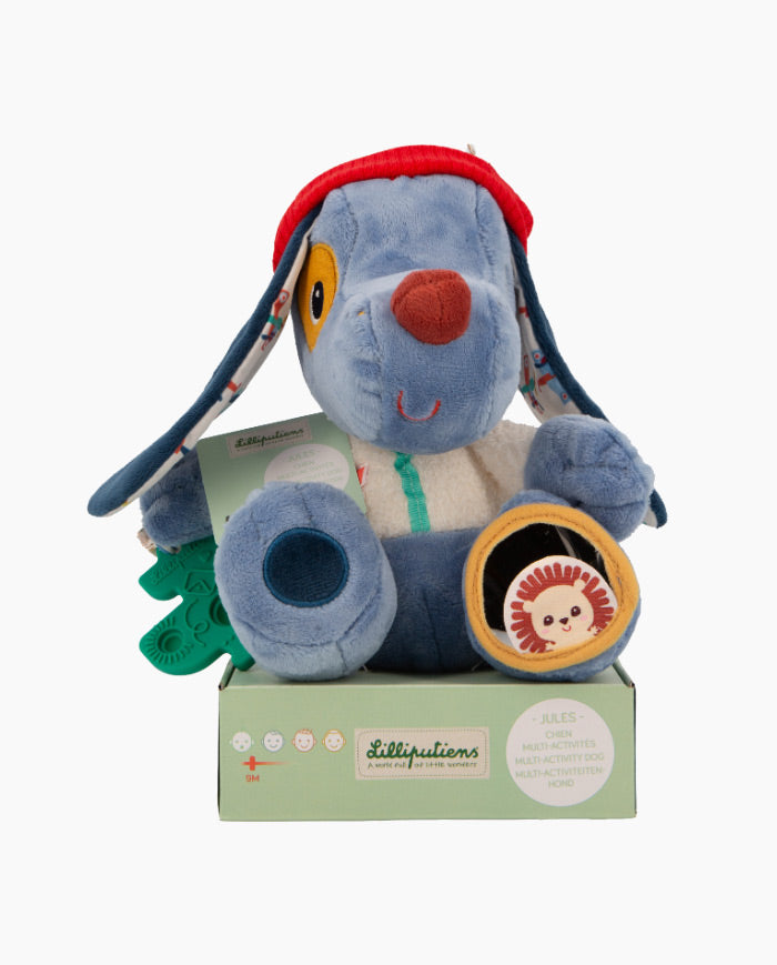 Jucarie zornaitoare cu activitati, Lilliputiens, Catelusul Jules, 9 luni+