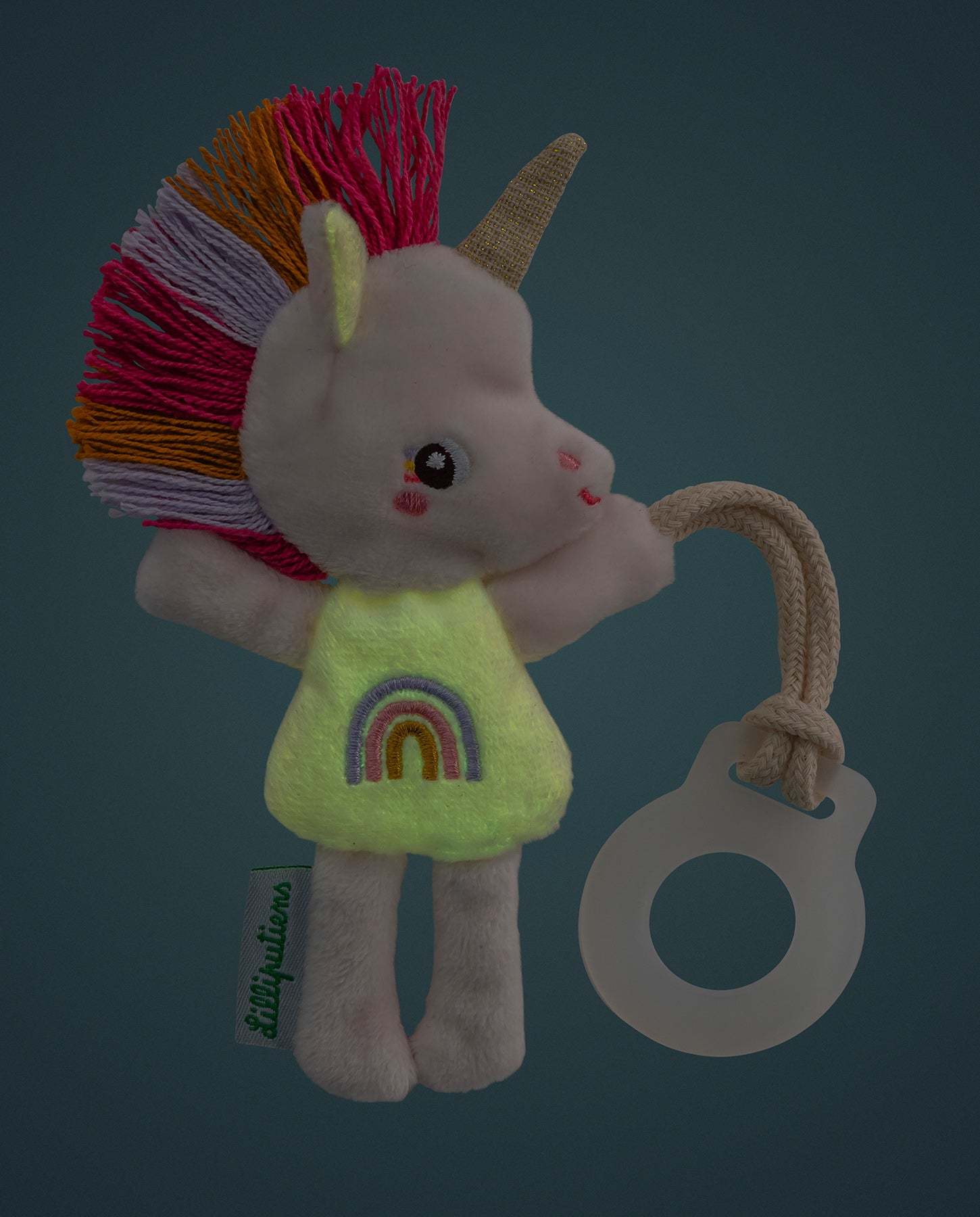 Jucarie mini fosforescenta, Lilliputiens, unicornul Lena, 0 luni+