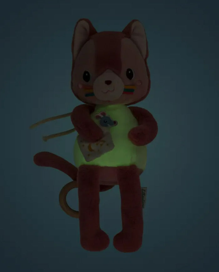 Jucarie din plus muzicala, Lilliputiens, fosforescenta, Pisicuta Jeanne, 6 luni+