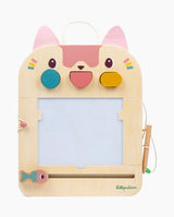 Tablita din lemn, Lilliputiens, pisicuta Jeanne, cu 6 carduri fata-verso, 18 luni+