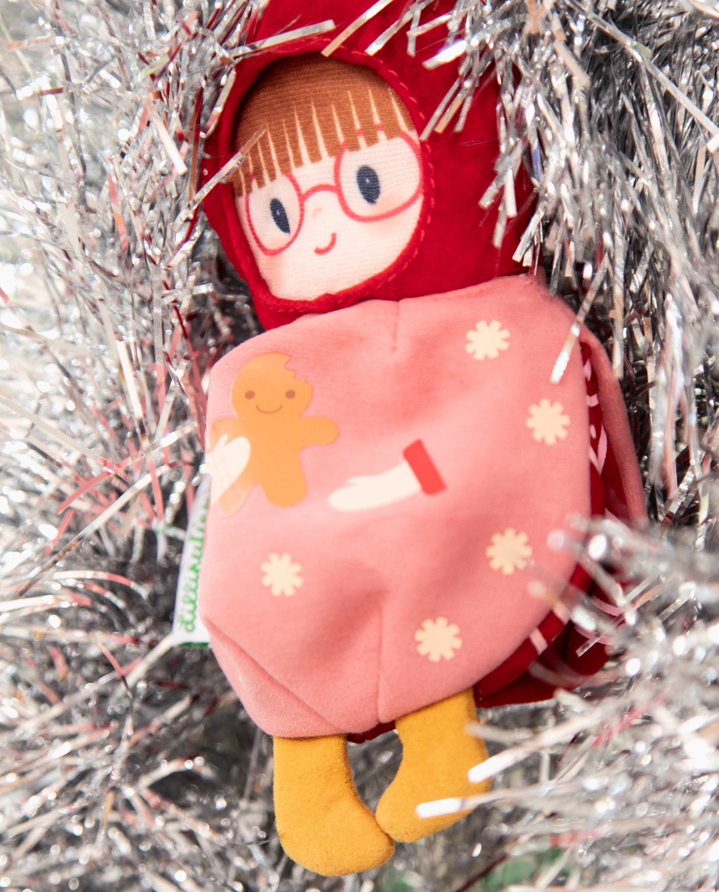 Jucarie de Craciun reversibila, Lilliputiens, Elf Bibbi, straluceste in intuneric, 2 ani+