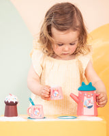 Jucarie pentru baie, Lilliputiens, Set de ceai, pisicuta Jeanne, 18 luni+