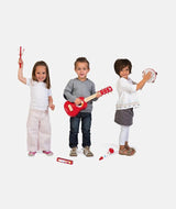 Set muzical, Janod, Confetti, 5 instrumente, din lemn, rosu - Elcokids