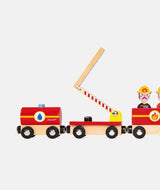 Trenulet din lemn, Janod, pompieri, 3 ani+ - Elcokids
